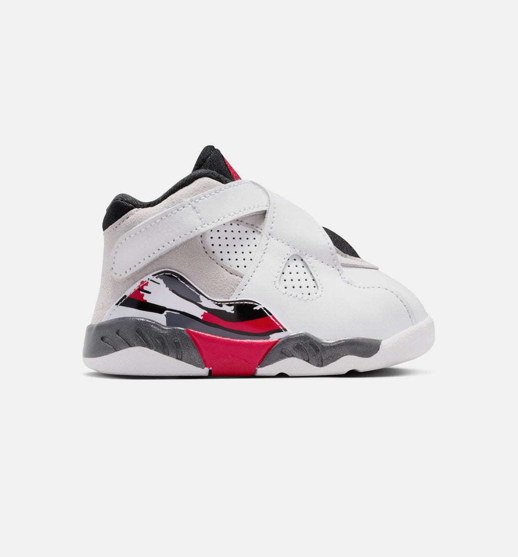 Air Jordan 8 Retro White and True Red Infant/Toddler Lifestyle Shoes - White/Black/True Red