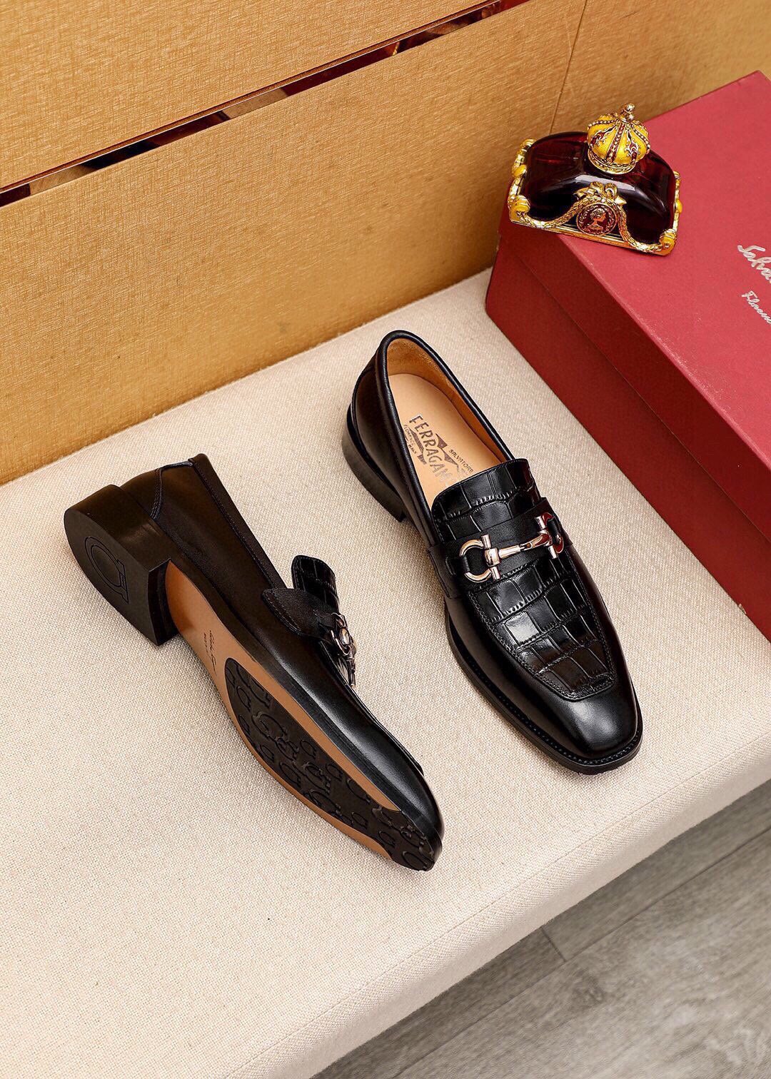 Ferragamo Embossed Bit Loafers